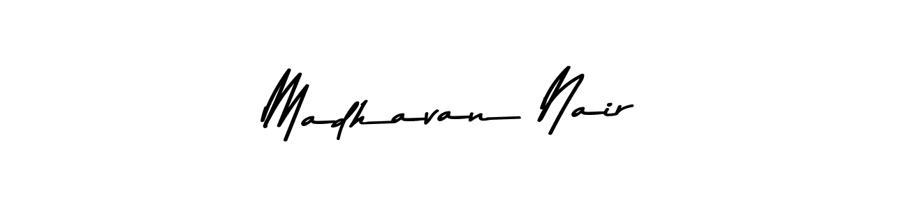 Make a beautiful signature design for name Madhavan Nair. With this signature (Asem Kandis PERSONAL USE) style, you can create a handwritten signature for free. Madhavan Nair signature style 9 images and pictures png