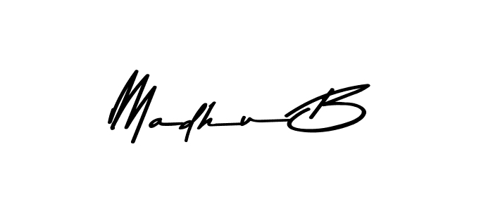 Design your own signature with our free online signature maker. With this signature software, you can create a handwritten (Asem Kandis PERSONAL USE) signature for name Madhu B. Madhu B signature style 9 images and pictures png