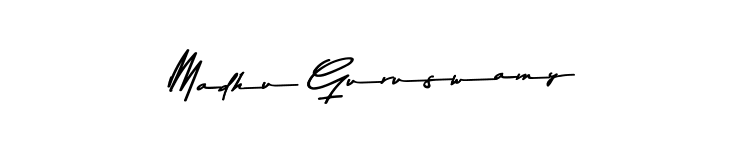 Madhu Guruswamy stylish signature style. Best Handwritten Sign (Asem Kandis PERSONAL USE) for my name. Handwritten Signature Collection Ideas for my name Madhu Guruswamy. Madhu Guruswamy signature style 9 images and pictures png