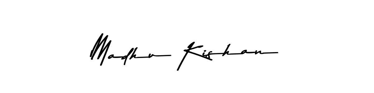 How to make Madhu Kishan name signature. Use Asem Kandis PERSONAL USE style for creating short signs online. This is the latest handwritten sign. Madhu Kishan signature style 9 images and pictures png