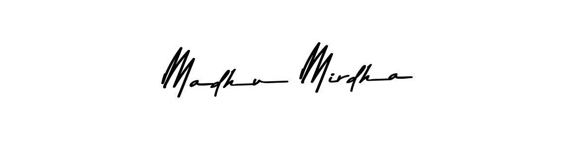 Also You can easily find your signature by using the search form. We will create Madhu Mirdha name handwritten signature images for you free of cost using Asem Kandis PERSONAL USE sign style. Madhu Mirdha signature style 9 images and pictures png