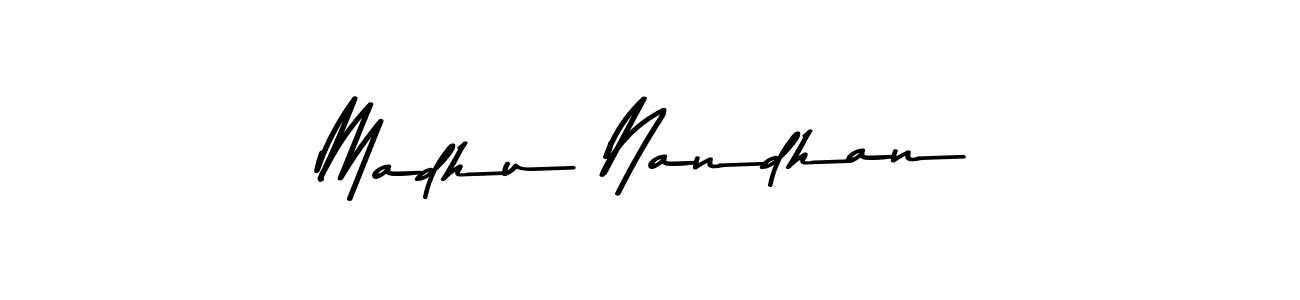 Madhu Nandhan stylish signature style. Best Handwritten Sign (Asem Kandis PERSONAL USE) for my name. Handwritten Signature Collection Ideas for my name Madhu Nandhan. Madhu Nandhan signature style 9 images and pictures png