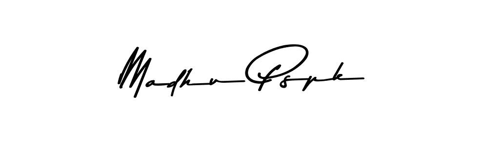 The best way (Asem Kandis PERSONAL USE) to make a short signature is to pick only two or three words in your name. The name Madhu Pspk include a total of six letters. For converting this name. Madhu Pspk signature style 9 images and pictures png