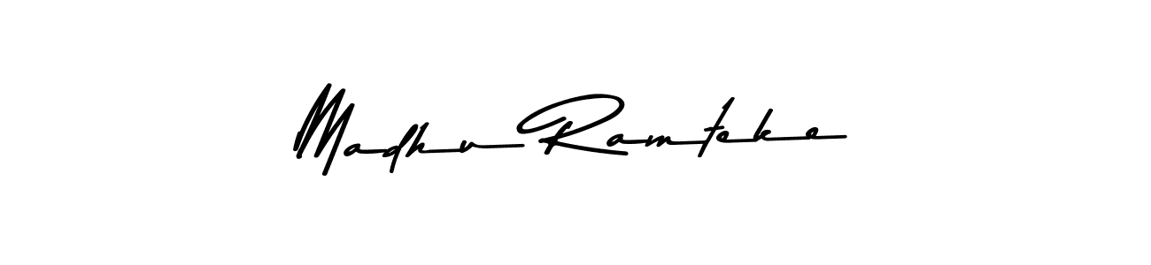 The best way (Asem Kandis PERSONAL USE) to make a short signature is to pick only two or three words in your name. The name Madhu Ramteke include a total of six letters. For converting this name. Madhu Ramteke signature style 9 images and pictures png