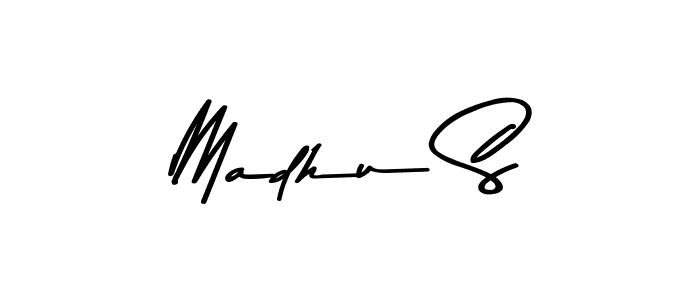 The best way (Asem Kandis PERSONAL USE) to make a short signature is to pick only two or three words in your name. The name Madhu S include a total of six letters. For converting this name. Madhu S signature style 9 images and pictures png
