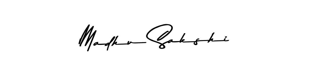 Create a beautiful signature design for name Madhu Sakshi. With this signature (Asem Kandis PERSONAL USE) fonts, you can make a handwritten signature for free. Madhu Sakshi signature style 9 images and pictures png