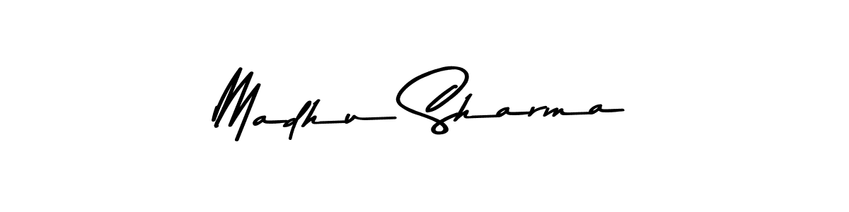 How to make Madhu Sharma name signature. Use Asem Kandis PERSONAL USE style for creating short signs online. This is the latest handwritten sign. Madhu Sharma signature style 9 images and pictures png