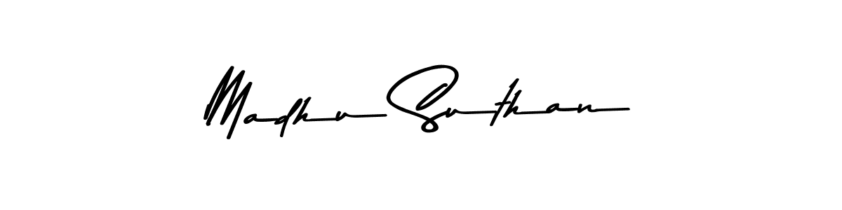 Create a beautiful signature design for name Madhu Suthan. With this signature (Asem Kandis PERSONAL USE) fonts, you can make a handwritten signature for free. Madhu Suthan signature style 9 images and pictures png