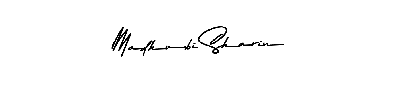 Design your own signature with our free online signature maker. With this signature software, you can create a handwritten (Asem Kandis PERSONAL USE) signature for name Madhubi Sharin. Madhubi Sharin signature style 9 images and pictures png