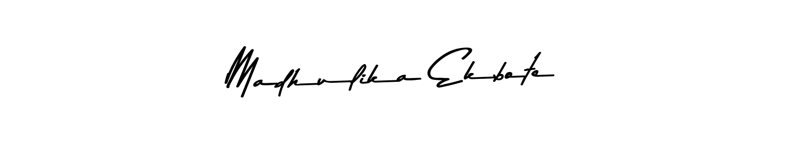 How to make Madhulika Ekbote name signature. Use Asem Kandis PERSONAL USE style for creating short signs online. This is the latest handwritten sign. Madhulika Ekbote signature style 9 images and pictures png