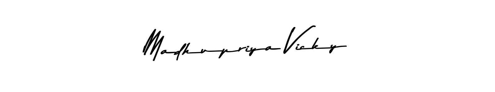 How to make Madhupriya Vicky signature? Asem Kandis PERSONAL USE is a professional autograph style. Create handwritten signature for Madhupriya Vicky name. Madhupriya Vicky signature style 9 images and pictures png