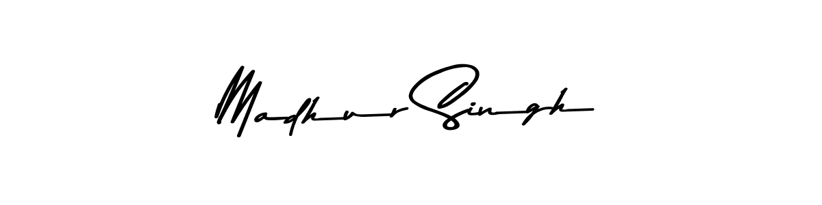 Create a beautiful signature design for name Madhur Singh. With this signature (Asem Kandis PERSONAL USE) fonts, you can make a handwritten signature for free. Madhur Singh signature style 9 images and pictures png