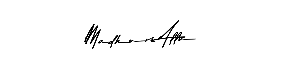 The best way (Asem Kandis PERSONAL USE) to make a short signature is to pick only two or three words in your name. The name Madhuri Allu include a total of six letters. For converting this name. Madhuri Allu signature style 9 images and pictures png