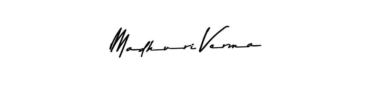 How to make Madhuri Verma name signature. Use Asem Kandis PERSONAL USE style for creating short signs online. This is the latest handwritten sign. Madhuri Verma signature style 9 images and pictures png