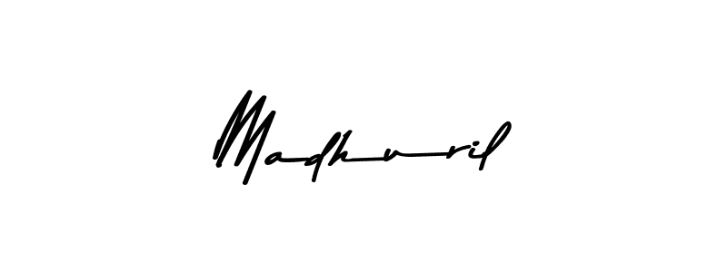 Create a beautiful signature design for name Madhuril. With this signature (Asem Kandis PERSONAL USE) fonts, you can make a handwritten signature for free. Madhuril signature style 9 images and pictures png