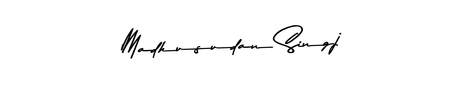 Create a beautiful signature design for name Madhusudan Singj. With this signature (Asem Kandis PERSONAL USE) fonts, you can make a handwritten signature for free. Madhusudan Singj signature style 9 images and pictures png