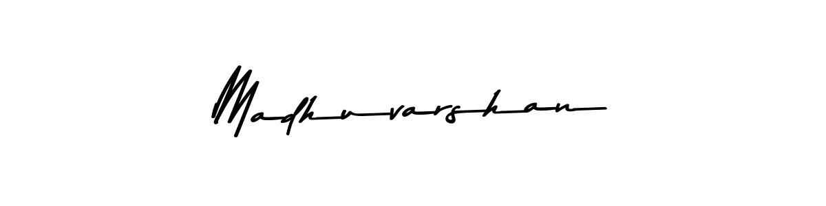 How to make Madhuvarshan name signature. Use Asem Kandis PERSONAL USE style for creating short signs online. This is the latest handwritten sign. Madhuvarshan signature style 9 images and pictures png