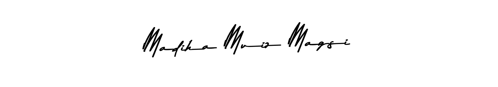 Madiha Muiz Magsi stylish signature style. Best Handwritten Sign (Asem Kandis PERSONAL USE) for my name. Handwritten Signature Collection Ideas for my name Madiha Muiz Magsi. Madiha Muiz Magsi signature style 9 images and pictures png