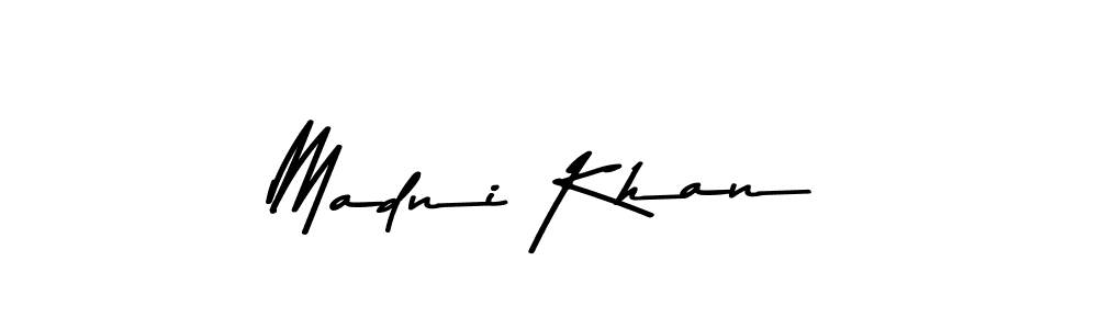 How to make Madni Khan name signature. Use Asem Kandis PERSONAL USE style for creating short signs online. This is the latest handwritten sign. Madni Khan signature style 9 images and pictures png