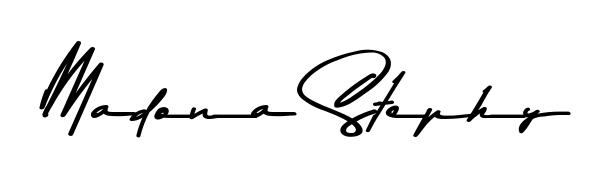 Give your name Madona Stephy an exquisite flair with the Asem Kandis PERSONAL USE script font. Ideal for contracts, resumes, and formal letterheads. Madona Stephy signature style 9 images and pictures png