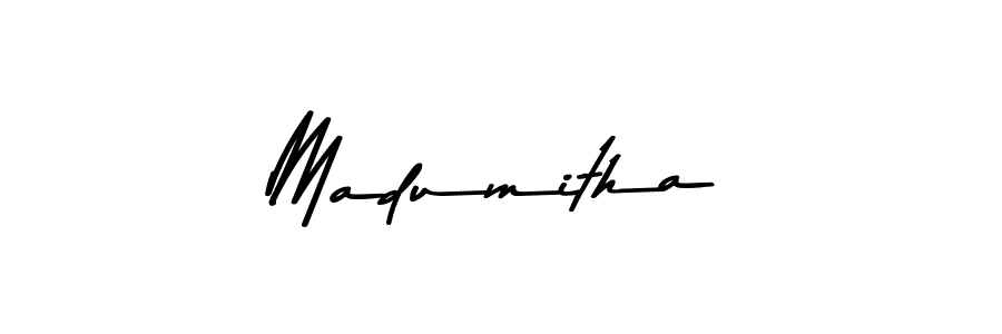 Create a beautiful signature design for name Madumitha. With this signature (Asem Kandis PERSONAL USE) fonts, you can make a handwritten signature for free. Madumitha signature style 9 images and pictures png