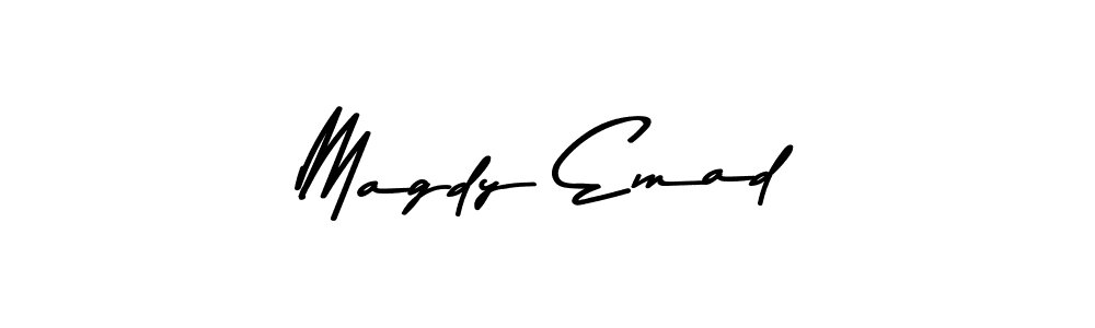 if you are searching for the best signature style for your name Magdy Emad. so please give up your signature search. here we have designed multiple signature styles  using Asem Kandis PERSONAL USE. Magdy Emad signature style 9 images and pictures png
