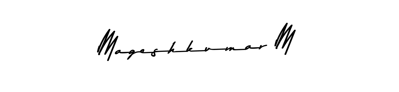 Asem Kandis PERSONAL USE is a professional signature style that is perfect for those who want to add a touch of class to their signature. It is also a great choice for those who want to make their signature more unique. Get Mageshkumar M name to fancy signature for free. Mageshkumar M signature style 9 images and pictures png