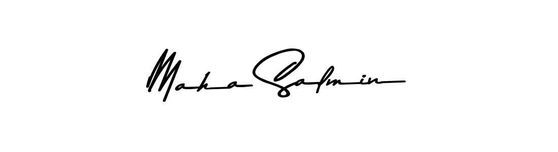 Create a beautiful signature design for name Maha Salmin. With this signature (Asem Kandis PERSONAL USE) fonts, you can make a handwritten signature for free. Maha Salmin signature style 9 images and pictures png