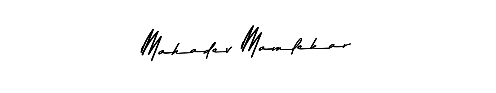 How to make Mahadev Mamlekar name signature. Use Asem Kandis PERSONAL USE style for creating short signs online. This is the latest handwritten sign. Mahadev Mamlekar signature style 9 images and pictures png