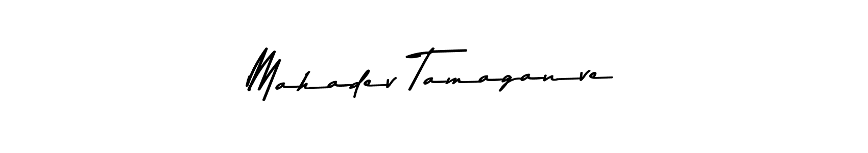 Create a beautiful signature design for name Mahadev Tamaganve. With this signature (Asem Kandis PERSONAL USE) fonts, you can make a handwritten signature for free. Mahadev Tamaganve signature style 9 images and pictures png