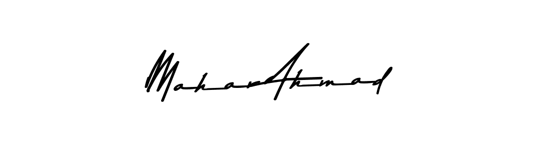 Design your own signature with our free online signature maker. With this signature software, you can create a handwritten (Asem Kandis PERSONAL USE) signature for name Mahar Ahmad. Mahar Ahmad signature style 9 images and pictures png