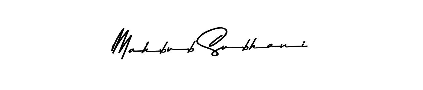 Mahbub Subhani stylish signature style. Best Handwritten Sign (Asem Kandis PERSONAL USE) for my name. Handwritten Signature Collection Ideas for my name Mahbub Subhani. Mahbub Subhani signature style 9 images and pictures png