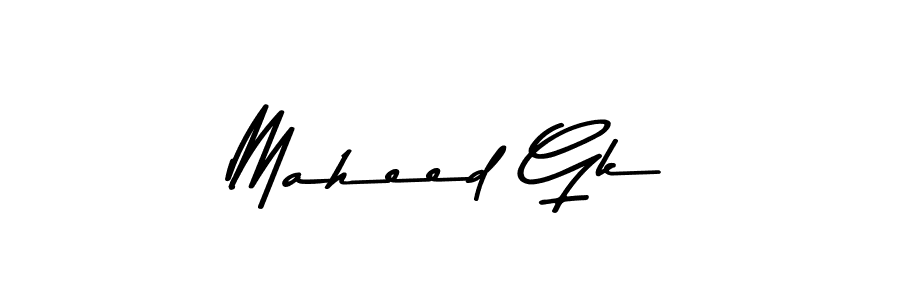 How to make Maheed Gk signature? Asem Kandis PERSONAL USE is a professional autograph style. Create handwritten signature for Maheed Gk name. Maheed Gk signature style 9 images and pictures png
