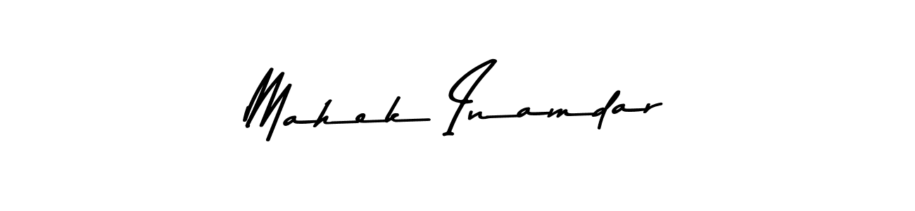 Make a beautiful signature design for name Mahek Inamdar. With this signature (Asem Kandis PERSONAL USE) style, you can create a handwritten signature for free. Mahek Inamdar signature style 9 images and pictures png