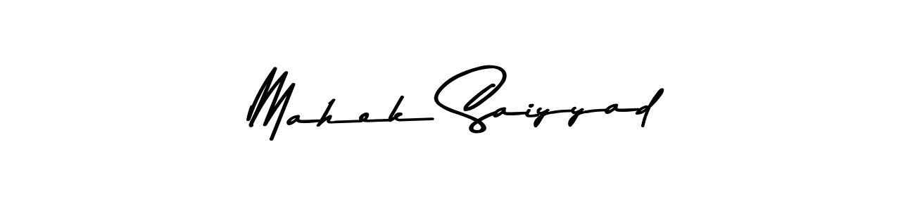 How to make Mahek Saiyyad name signature. Use Asem Kandis PERSONAL USE style for creating short signs online. This is the latest handwritten sign. Mahek Saiyyad signature style 9 images and pictures png