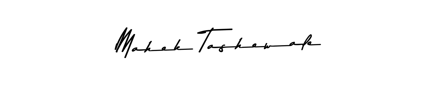 How to make Mahek Tashewale name signature. Use Asem Kandis PERSONAL USE style for creating short signs online. This is the latest handwritten sign. Mahek Tashewale signature style 9 images and pictures png