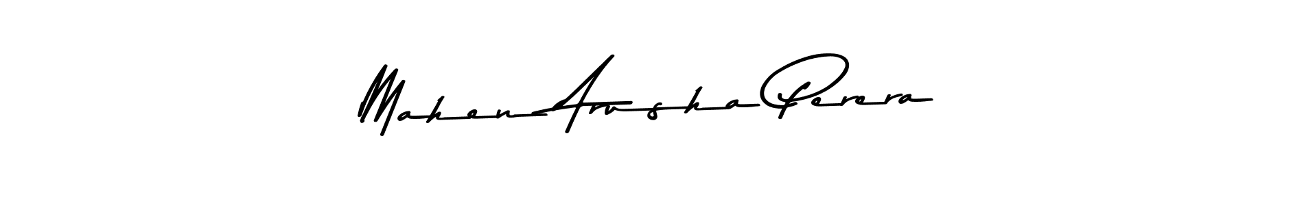 The best way (Asem Kandis PERSONAL USE) to make a short signature is to pick only two or three words in your name. The name Mahen Arusha Perera include a total of six letters. For converting this name. Mahen Arusha Perera signature style 9 images and pictures png