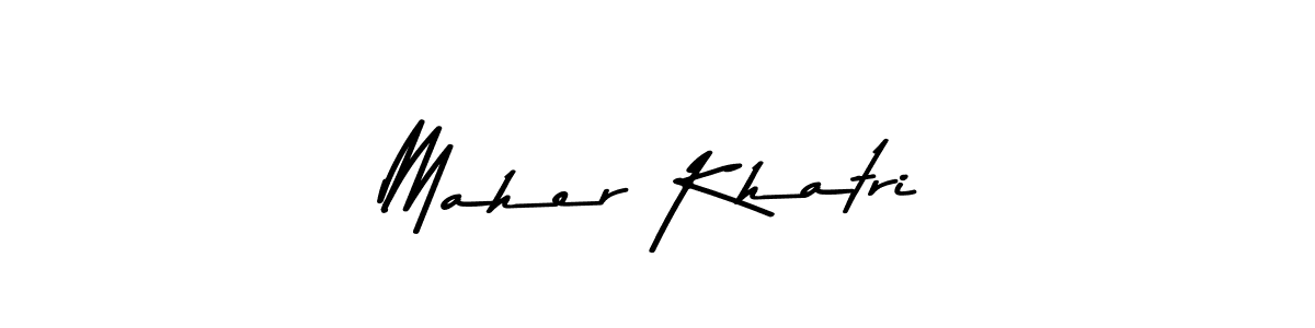 Design your own signature with our free online signature maker. With this signature software, you can create a handwritten (Asem Kandis PERSONAL USE) signature for name Maher Khatri. Maher Khatri signature style 9 images and pictures png