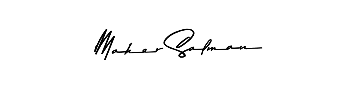 Maher Salman stylish signature style. Best Handwritten Sign (Asem Kandis PERSONAL USE) for my name. Handwritten Signature Collection Ideas for my name Maher Salman. Maher Salman signature style 9 images and pictures png