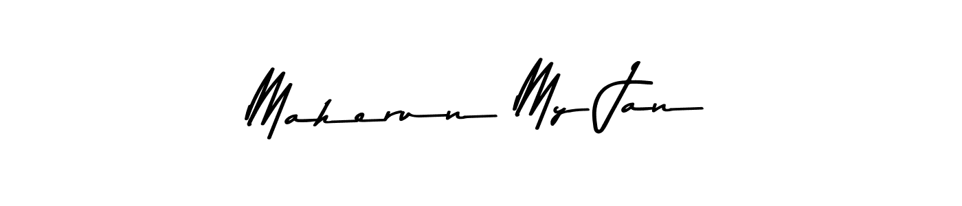 Asem Kandis PERSONAL USE is a professional signature style that is perfect for those who want to add a touch of class to their signature. It is also a great choice for those who want to make their signature more unique. Get Maherun My Jan name to fancy signature for free. Maherun My Jan signature style 9 images and pictures png