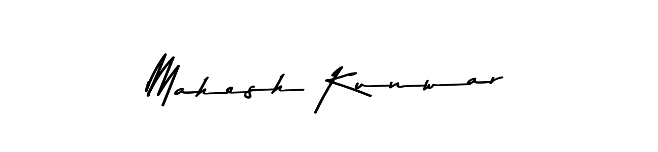 How to make Mahesh Kunwar name signature. Use Asem Kandis PERSONAL USE style for creating short signs online. This is the latest handwritten sign. Mahesh Kunwar signature style 9 images and pictures png