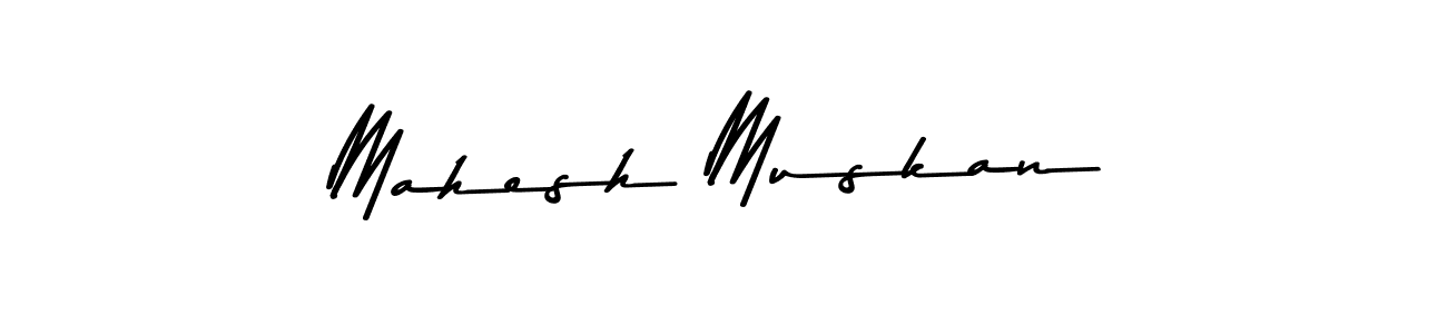 Make a beautiful signature design for name Mahesh Muskan. With this signature (Asem Kandis PERSONAL USE) style, you can create a handwritten signature for free. Mahesh Muskan signature style 9 images and pictures png