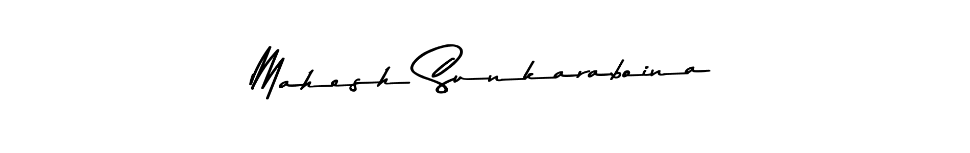 How to make Mahesh Sunkaraboina name signature. Use Asem Kandis PERSONAL USE style for creating short signs online. This is the latest handwritten sign. Mahesh Sunkaraboina signature style 9 images and pictures png