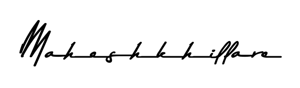 The Asem Kandis PERSONAL USE font transforms the name Maheshkhillare into an executive sign with sharp precision and distinguished character. Maheshkhillare signature style 9 images and pictures png