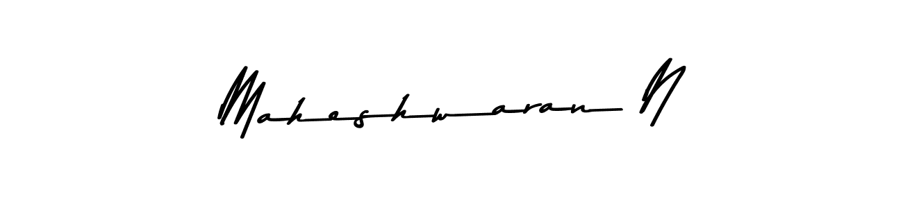 How to make Maheshwaran N name signature. Use Asem Kandis PERSONAL USE style for creating short signs online. This is the latest handwritten sign. Maheshwaran N signature style 9 images and pictures png