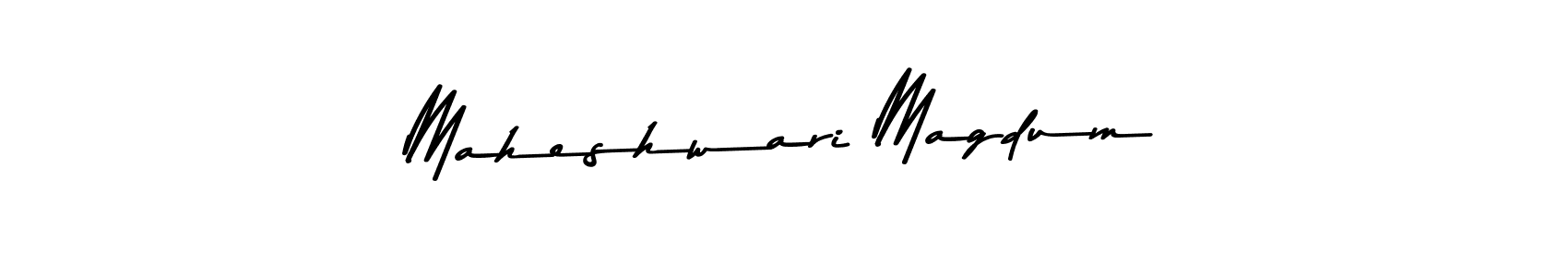You should practise on your own different ways (Asem Kandis PERSONAL USE) to write your name (Maheshwari Magdum) in signature. don't let someone else do it for you. Maheshwari Magdum signature style 9 images and pictures png