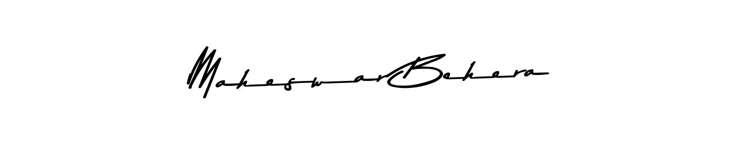 How to make Maheswar Behera name signature. Use Asem Kandis PERSONAL USE style for creating short signs online. This is the latest handwritten sign. Maheswar Behera signature style 9 images and pictures png