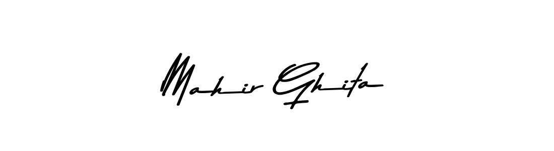 Create a beautiful signature design for name Mahir Ghita. With this signature (Asem Kandis PERSONAL USE) fonts, you can make a handwritten signature for free. Mahir Ghita signature style 9 images and pictures png