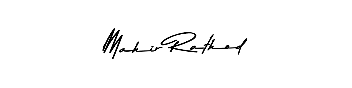 How to make Mahir Rathod name signature. Use Asem Kandis PERSONAL USE style for creating short signs online. This is the latest handwritten sign. Mahir Rathod signature style 9 images and pictures png