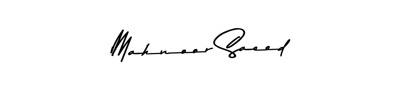 Design your own signature with our free online signature maker. With this signature software, you can create a handwritten (Asem Kandis PERSONAL USE) signature for name Mahnoor Saeed. Mahnoor Saeed signature style 9 images and pictures png